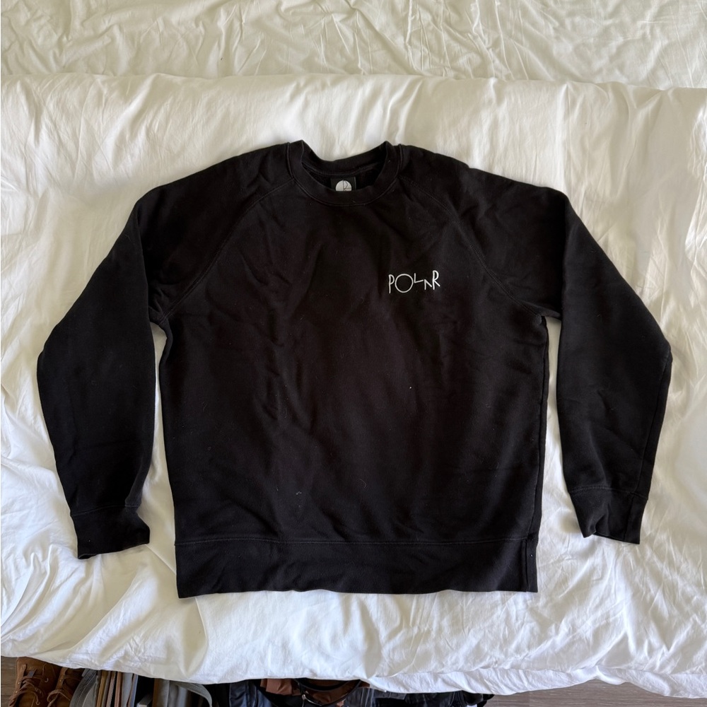 Poler Black Crewneck Sweatshirt with Small White Logo